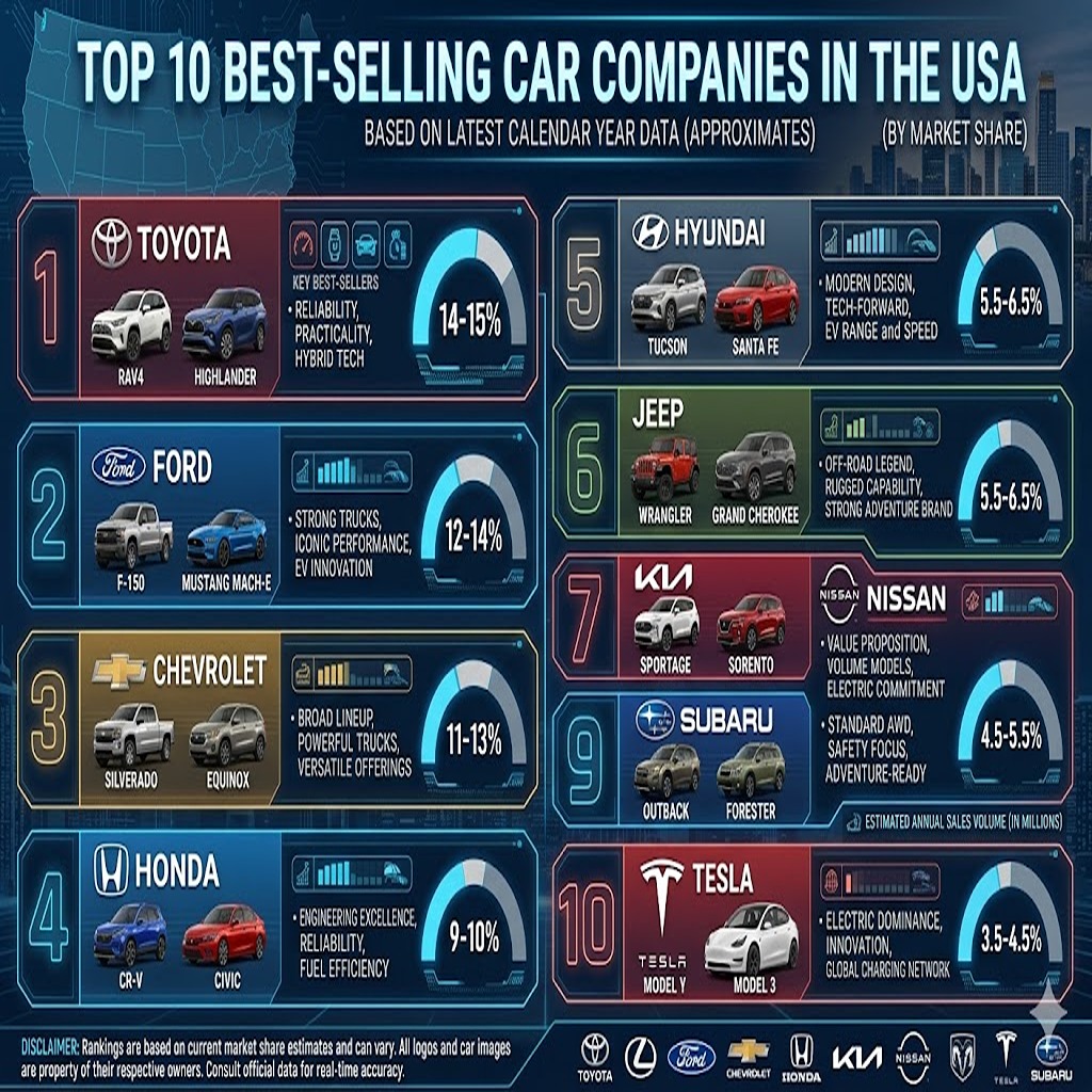 Top 10 Car Selling Company in USA