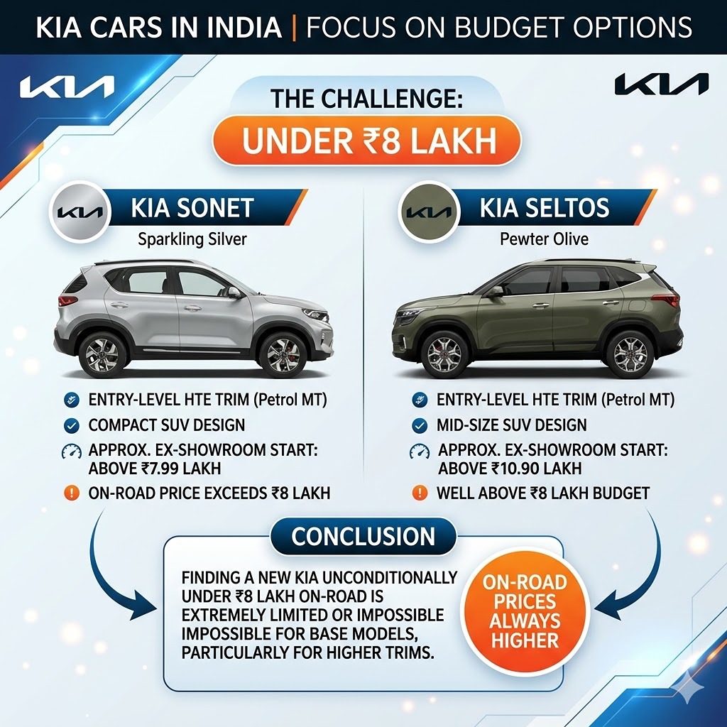 Best Kia Cars Under 8 Lakh in India